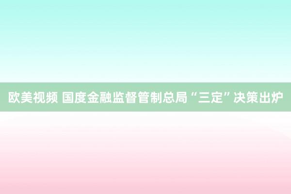 欧美视频 国度金融监督管制总局“三定”决策出炉