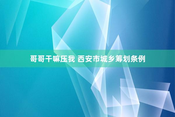哥哥干嘛压我 西安市城乡筹划条例