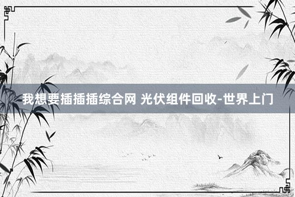 我想要插插插综合网 光伏组件回收-世界上门