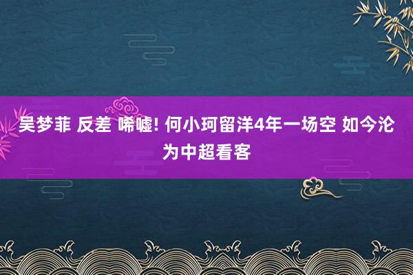 吴梦菲 反差 唏嘘! 何小珂留洋4年一场空 如今沦为中超看客