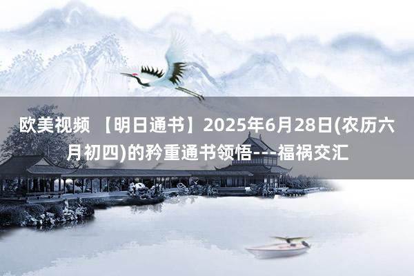 欧美视频 【明日通书】2025年6月28日(农历六月初四)的矜重通书领悟---福祸交汇